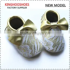 Soft Sole Genuine Leather Lace Baby Moccasins thumbnail-1