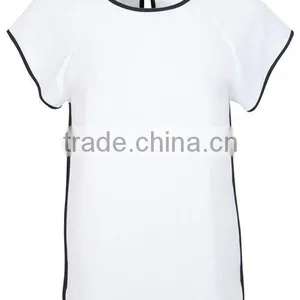 Sporty Loose Short Sleeves Design Fashion Plain White T Shirts thumbnail-1