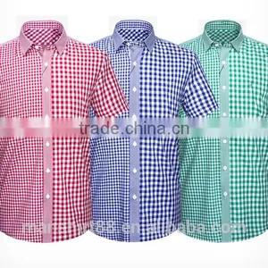 2017 Short Sleeve Gingham Shirts for Boys Youth thumbnail-1