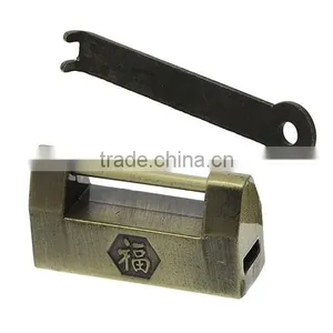 Antique Bronze Message Pattern Jewelry Box Locks 43.0mm thumbnail-1