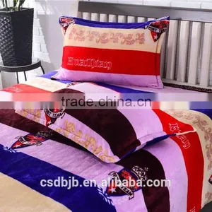 2017 NEW DESIGN COLORS STRIPES FLANNEL 4PCS BEDDING SET thumbnail-2