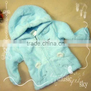 Sky Blue Hoodie Adorable Coral Cashmere Series of Children's Clothing thumbnail-1