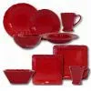 Flourish Scroll 16pc&20pc Stoneware Dinnerware Set in Red Color thumbnail-1
