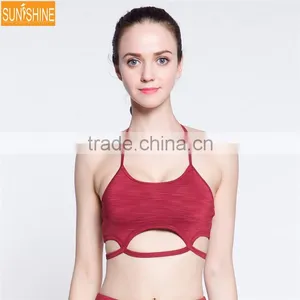 OEM Custom Hot Fashion Youth Women's Light Support Cross Back Wirefree Yoga Sport Bra thumbnail-4