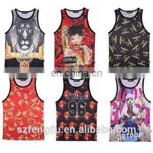 Digital Printing and Sublimation Printing Custom Tank Top thumbnail-1