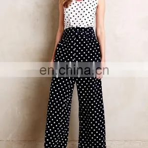 Factory Price Plain Cotton Pokka Dot White Sleeveless Women Shirt thumbnail-4