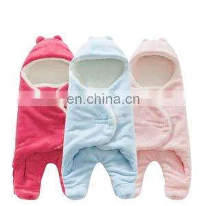 Winter Baby Coral Fleece Warm Blanket Newborns Swaddle Wrap thumbnail-1