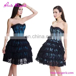 Fast Shipping Lace Strapless Body Shaper Dress Corset Sexy thumbnail-1