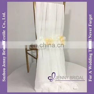 C454A Dining Chair Covers Wedding Decoration Chiffon Material to Make Chair Covers thumbnail-3