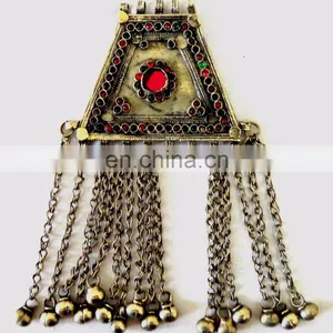 Wholesale Afghani Necklaces Kutchi Pendant Set- Fashion Belly Dance Handmade Chokers Afgani Set thumbnail-1