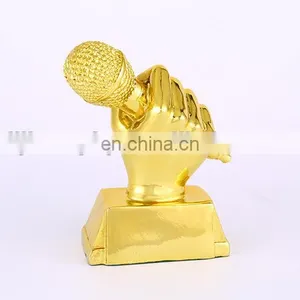 2016 Golden Microphone Trophy Resin Cup for Good Singer Wholesale thumbnail-3