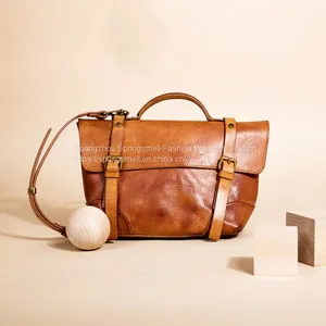 Wholesale Bags 2018 New Original Retro Shoulder Bag Handmade Leather Portable Diagonal Messenger Bag thumbnail-1
