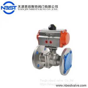 Hot Selling Type High Demand Industrial 2pc Flange Pneumatic SS304 Ball Valve thumbnail-1
