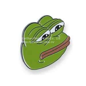 Smug Frog Pepe Custom Lapel Pin thumbnail-1
