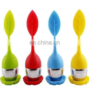 Wholesale Silicone & Stainless Steel Leaf Shape Tea Infuser / Tea Ball thumbnail-2