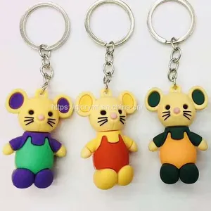 Plastc Animal Key Chain /3cm Colorful Plastic Key Ring Gift thumbnail-2