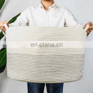 2020 Hot Selling European and American Round Cotton Rope Storage Basket thumbnail-2