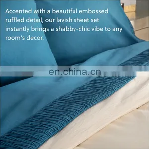 Soft Surface Hypoallerge Polyester Breathable Home Embossed Bed Sheet thumbnail-5