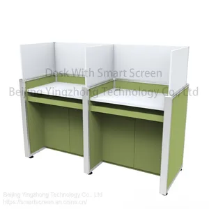 Height-adjustable Computer Desk Workstation Lifting Hidden Screen Language Lab Table Anti-disturb Cubicle Partiton Study Carrel Dividers thumbnail-4