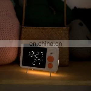 Gadgets 2021 Music Player Night Light Bedside Lamp Digital Alarm Clock for Room Decor thumbnail-3