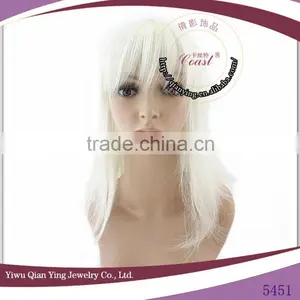 Long Straight High Quality Cheap White Cosplay Synthetic Hair Wig thumbnail-1