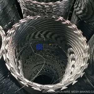 Perimeter Protection Galvanized Steel Concertina Razor Wire BTO-22 Diameter 30cm thumbnail-2