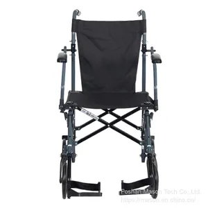 8“ Wheels Lightweight Portable Transport Folding Wheelchair for Disabled thumbnail-2