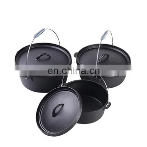 Export Cast Iron Stew Old-Fashioned Traditional Cast Iron Stew Dutch Double Ear Soup Uncoated Non-Stick Pot thumbnail-1