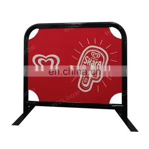 Outdoor Cafe Barrier Tube Frame Expandable For Advertising Safety Breeze Barrier Advertising Banner Custom thumbnail-1