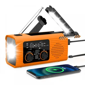 BSG-318Multifunction Solar Emergency Radio With Power Bank, Hand Crank, 4000/8000mAh Battery, SOS Alarm, Flashlight & IPhone 15 Charging thumbnail-5