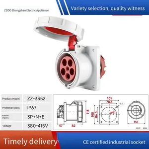 Zhongzhao Electrical Appliance 4-core Waterproof Aviation Ip67 Industrial Socket and Plug With cb Certification and ul Certification thumbnail-1