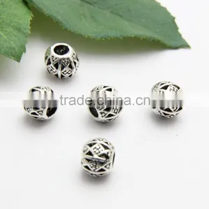 Factory Offer Big Hole Zinc Alloy Beads, DIY Anti-silver Big Hole Metal Beads for Bracelets and Necklace thumbnail-1