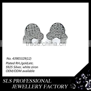 Mickey Mouse Head Style Stud Earring for Cute Girls Fashion Zircon Micro Paved Earring Stud thumbnail-1