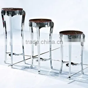Round Marble Top Stainless Steel Flower Stand&coffee Table for Clubs thumbnail-1