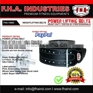 Power Lifting Belt 10mm Genuine Leather Men Women Gym Training CrossFit Belt and Fitness Accessories by FHA INDUSTRIES PAKISTAN thumbnail-1