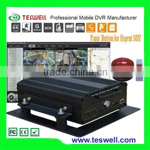 Powerful 4 Channel 3G WIFI G-sensor 6CH Alarm 12V Car CCTV 3g Sim Card Car Mobile Dvr thumbnail-1
