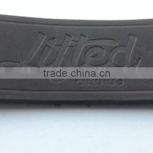 Good Quality Black Debossed Leather Patch Made in China thumbnail-1