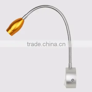 3W Hotel Reading Lamp LED Wall Light Bedside Reading Lamp With Flexible Gooseneck On/off Switch Quality Choice thumbnail-3