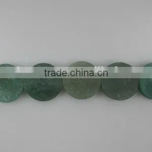 Wholesale Green Aventurine Coin Shaped Gemstone Loose Bead 16" thumbnail-1