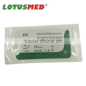 Medical Disposable Polyester Braided Steriled Surgical Suture With Needle thumbnail-1