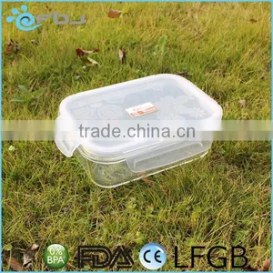 Clear Pyrex Rectangular Glass Container With Lid thumbnail-1