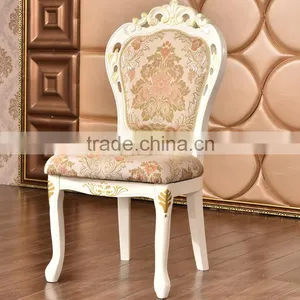 French Luxury Armless Chair Antique Gold Painted Guest Chairs thumbnail-5