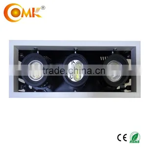 Three Head MR16 Recessed LED Grille Light Aluminum + Iron Housing thumbnail-1