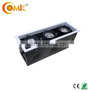 Three Head MR16 Recessed LED Grille Light Aluminum + Iron Housing thumbnail-2