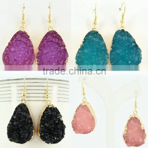 Druzy Pendent Drop Earring thumbnail-1