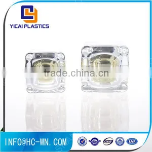 Wholesale Black Square Cosmetic Crystal Acrylic Jar thumbnail-2