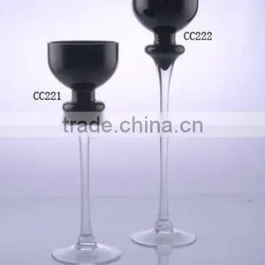40/50 cm Back Tall Stem Glass Candle Holder Stand thumbnail-1