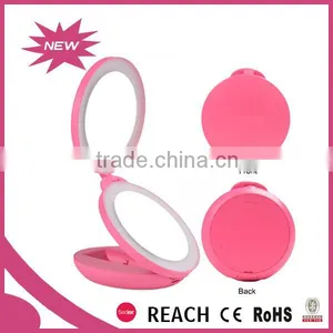 Double Side Battery Operate Compact Folding Travel Mirror thumbnail-4