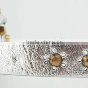 Fashion Metal Studded Women Jeans Belt With Shiny PU Leather for Jeans in Yiwu thumbnail-6