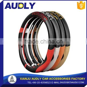 New Design High Quality PU Leather Racing Car Steering Wheel Cover Supplier's Choice thumbnail-1